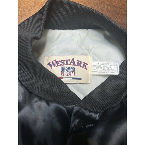 VTG 80s/90s Chevrolet Racing Embroidered West Ark USA Bomber Jacket Size XL - Picture 3 of 12